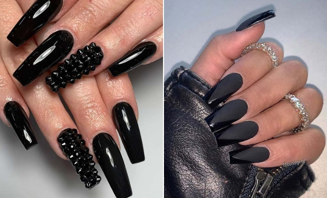 Stunning Black and Gold Acrylic Nails - wide 5